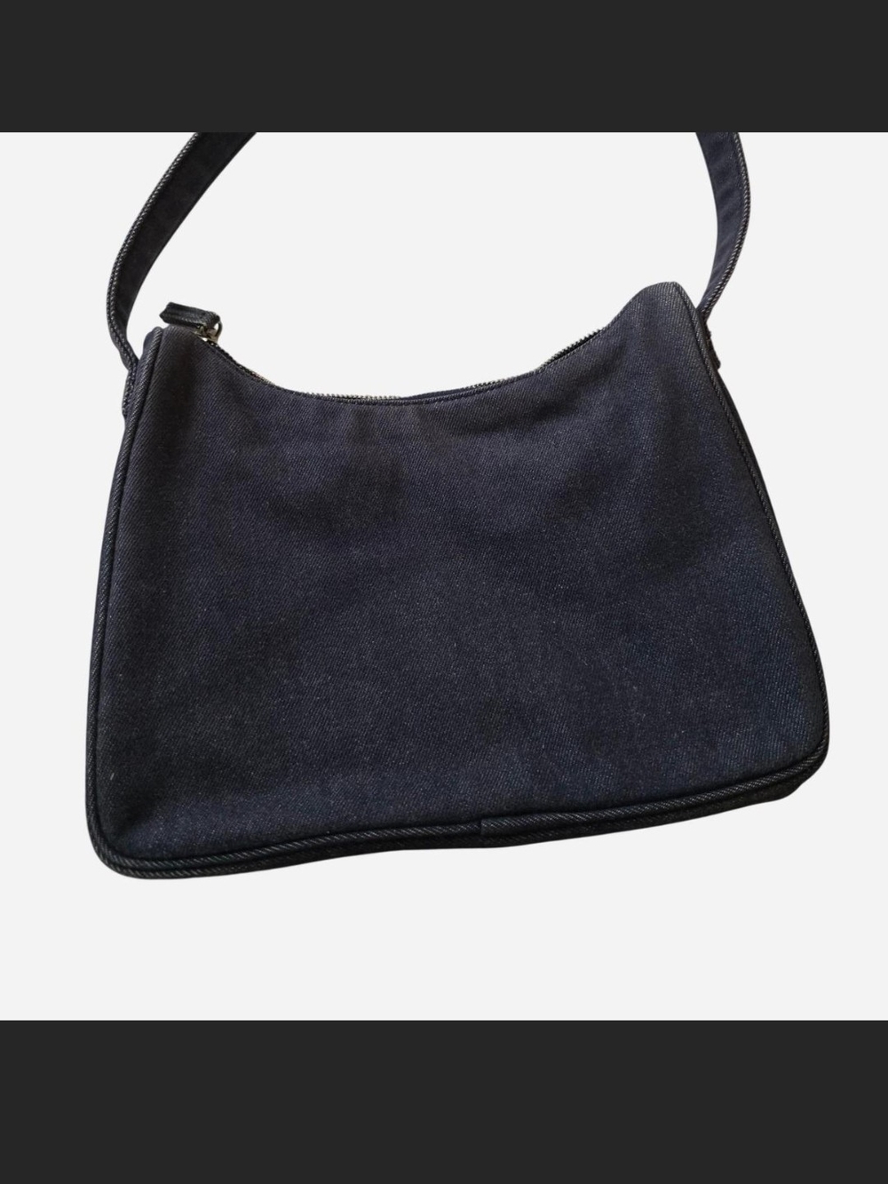 Ralph Lauren Navy Canvas Shoulder Bag with Gold RLL Monogram - Picture 3 of 3